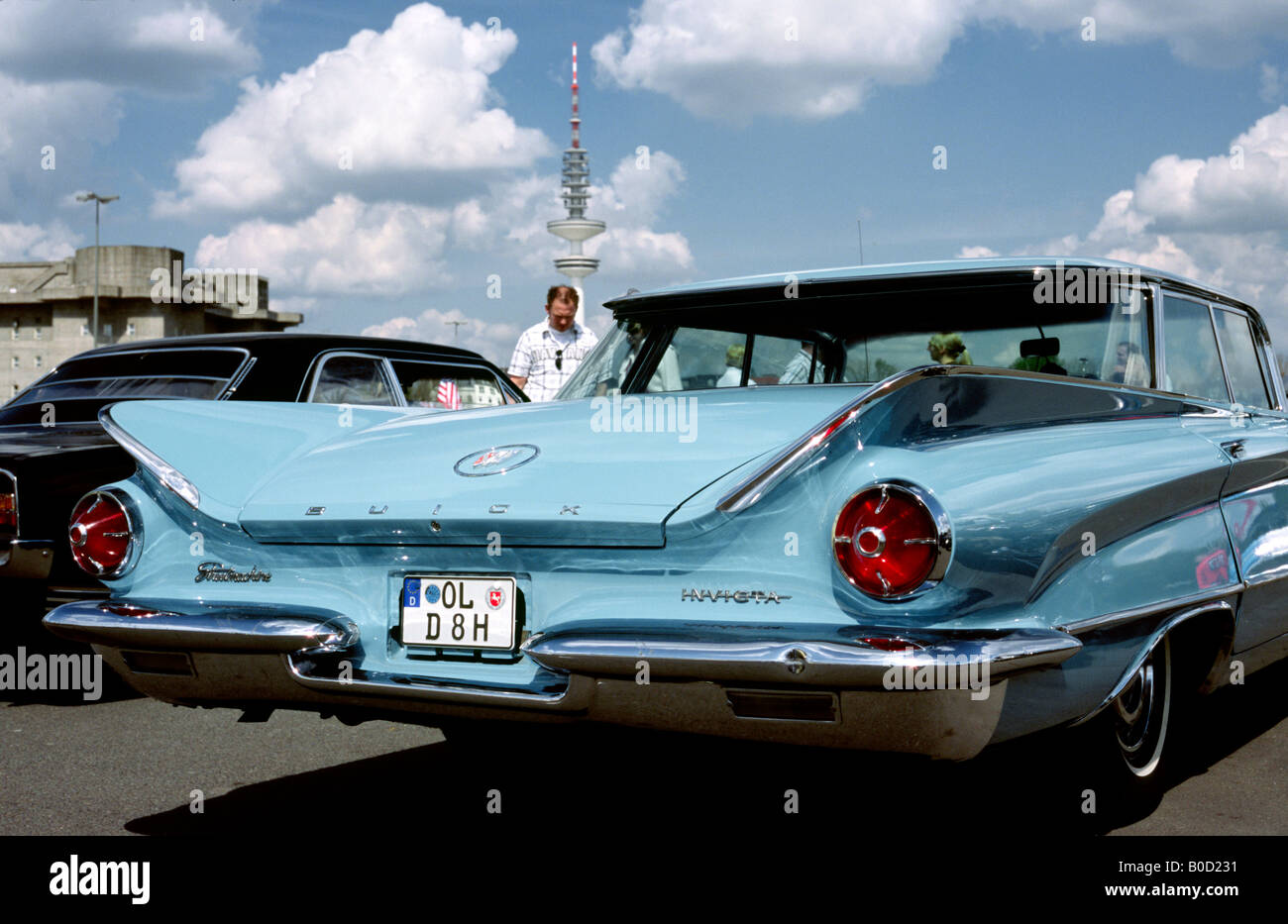 May 3, 2008 - Tail fins of a Buick Invicta (Series 4600) at the Street Mag Show at Hamburg's Heiligengeistfeld in Germany. Stock Photo