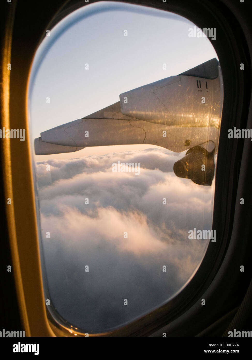 view from airplane window Stock Photo