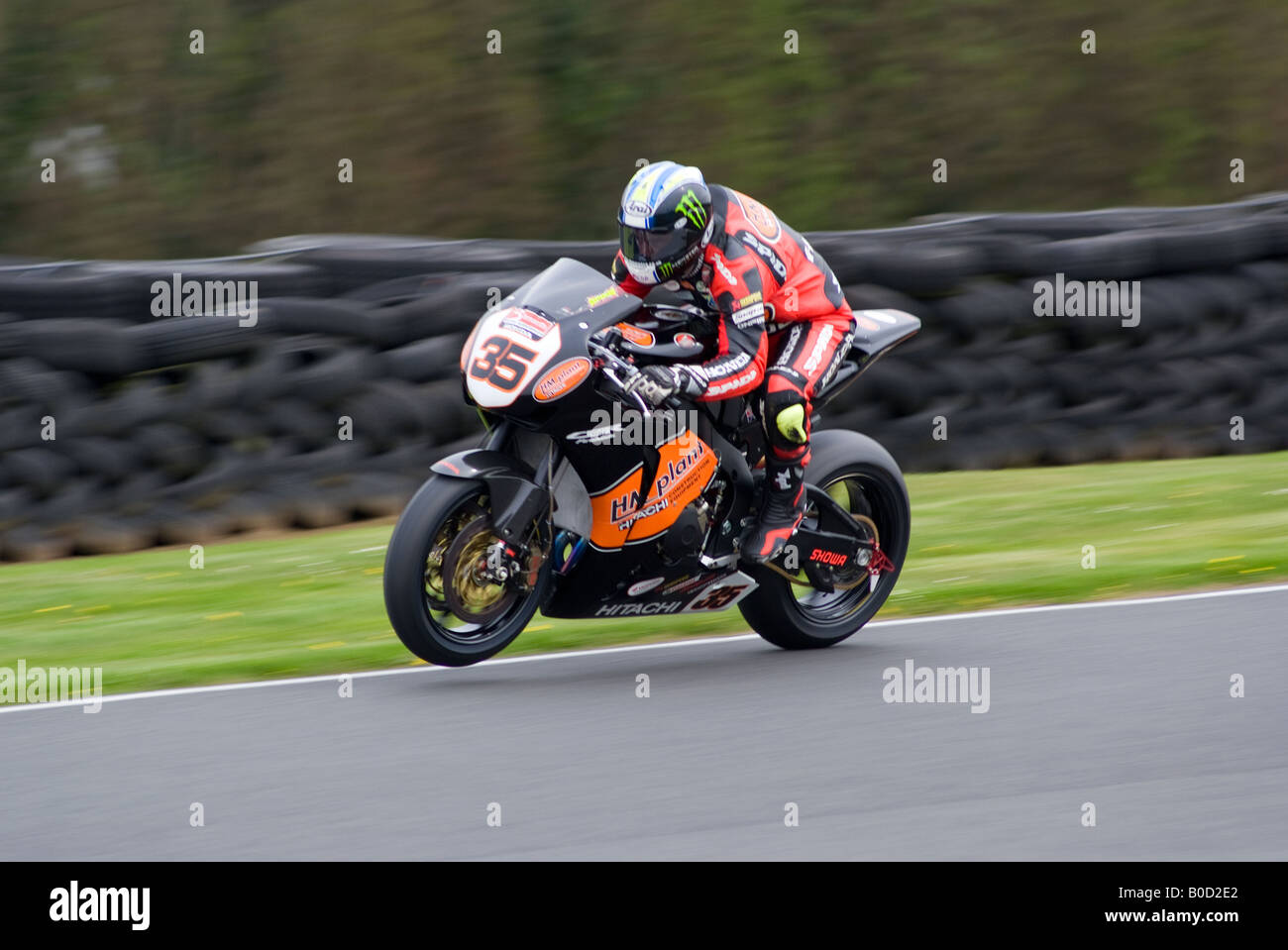 Cal Crutchlow Riding a Honda 1000 Motorbike in the British Superbike Championship at Oulton Park Cheshire England United Kingdom Stock Photo