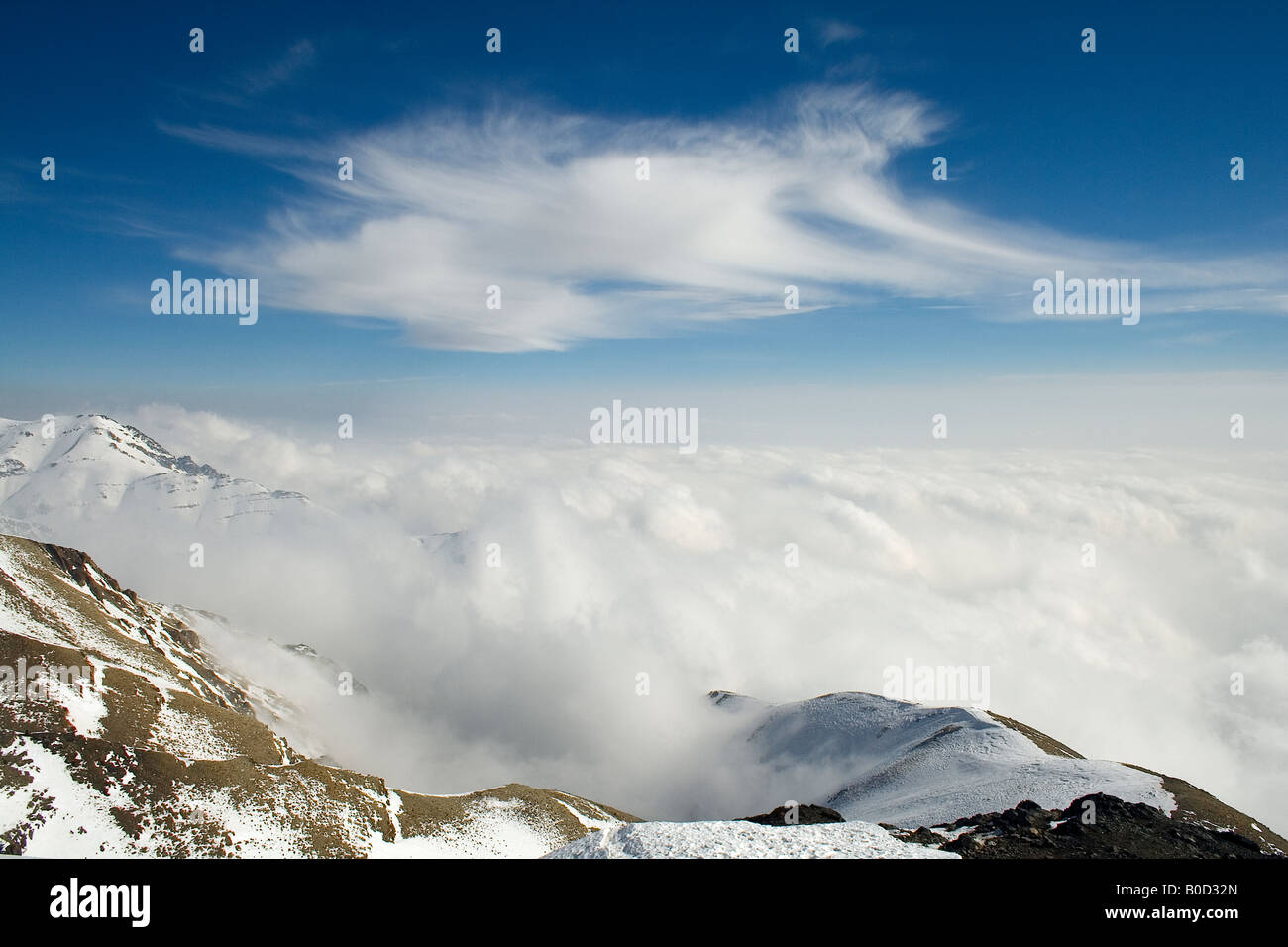 Toochal Tehran Asian,Iran,Tehran,Toochal mountain in winter,the cloud has covered the ...