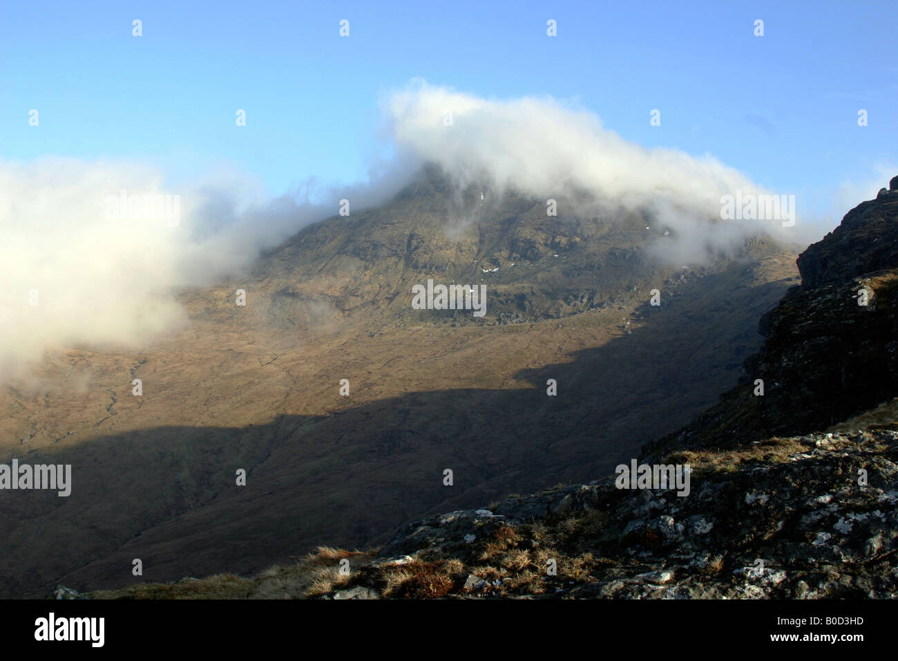 Scottish Mountains with clouds Stock Photo