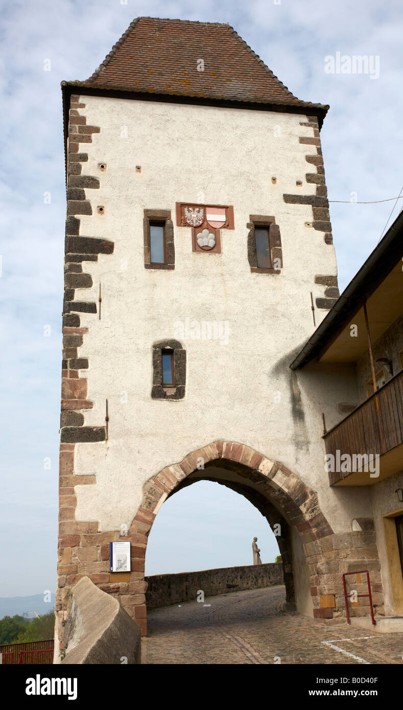 14th Century Hagenbach Tower at Breisach Germany Stock Photo