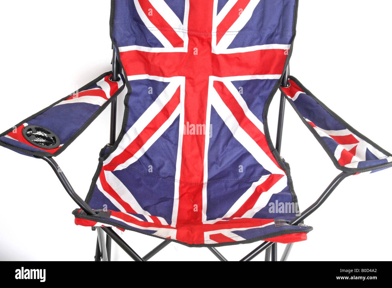 A British flag on a seat against an isolated background Stock Photo