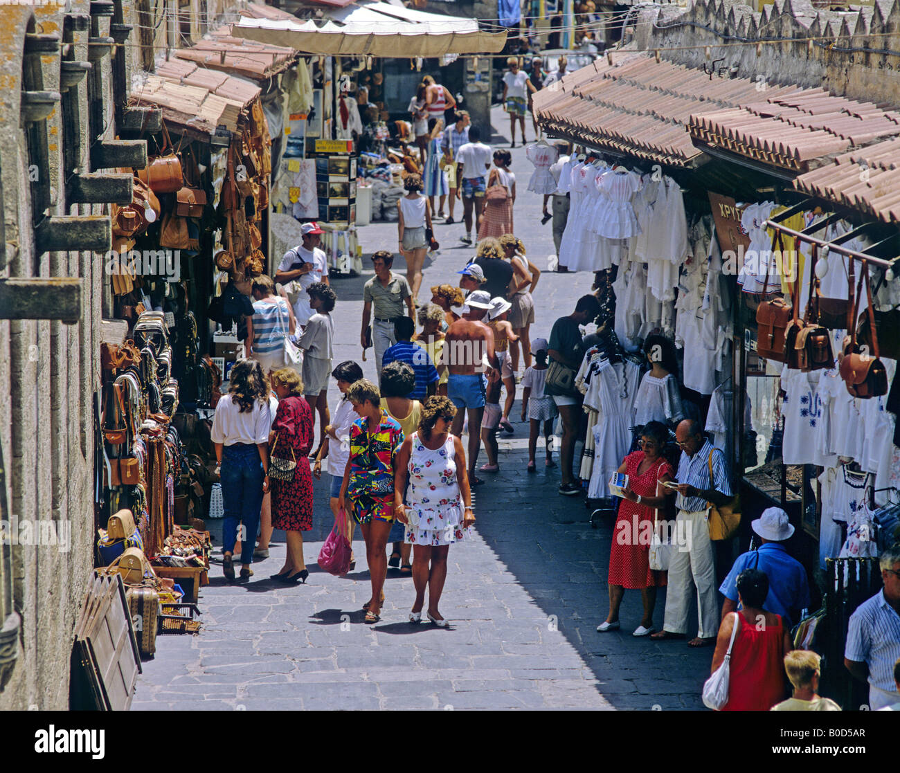 old-town-shopping-street-rhodes-greece-stock-photo-alamy