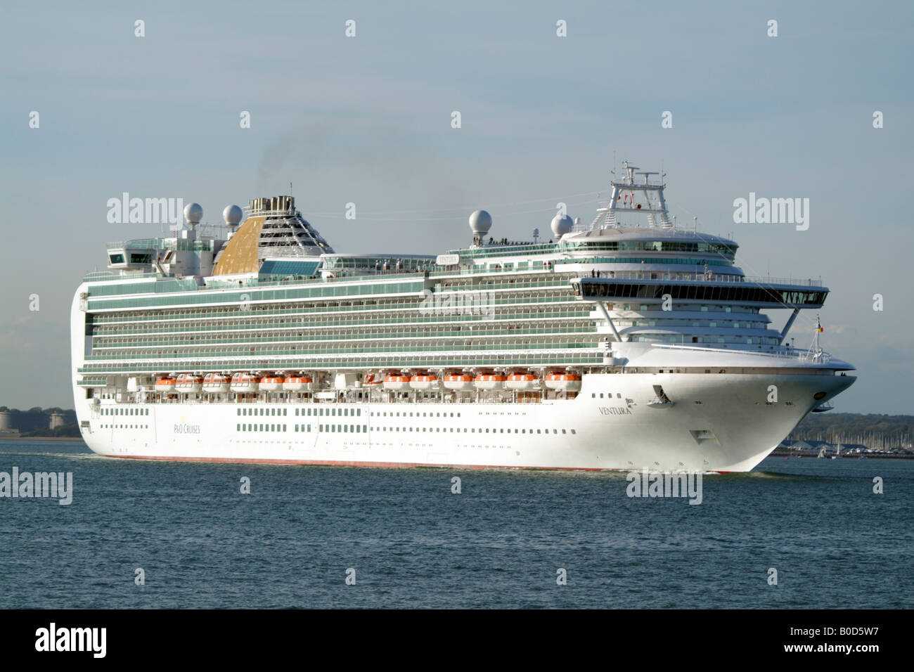 P O cruiseliner ship Ventura launched in April 2008 Southampton Water England UK Stock Photo