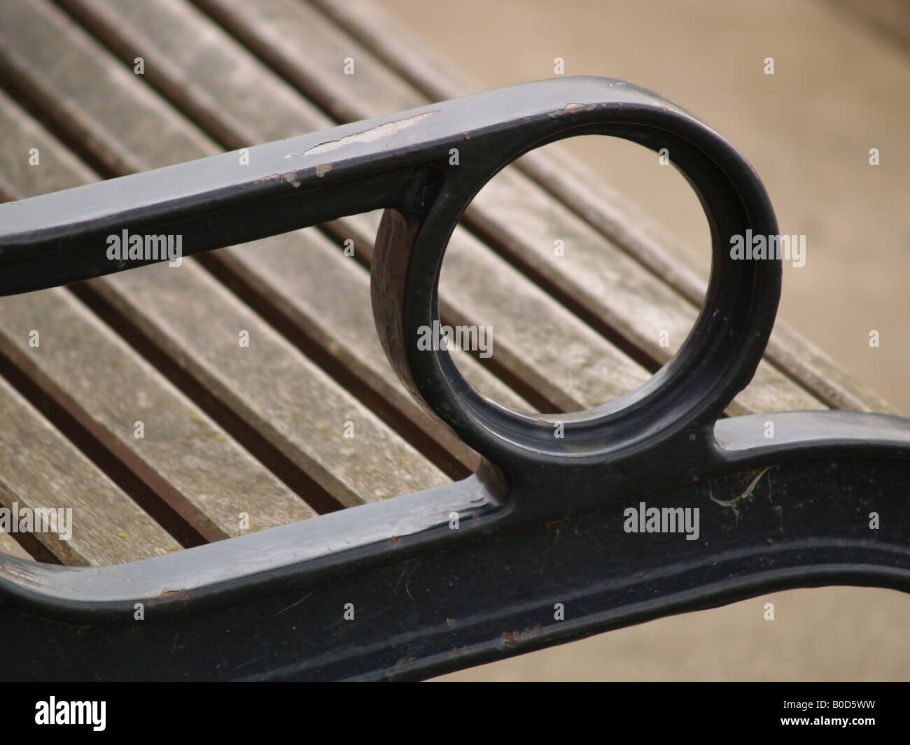 Riverside bench detail Stock Photo Alamy