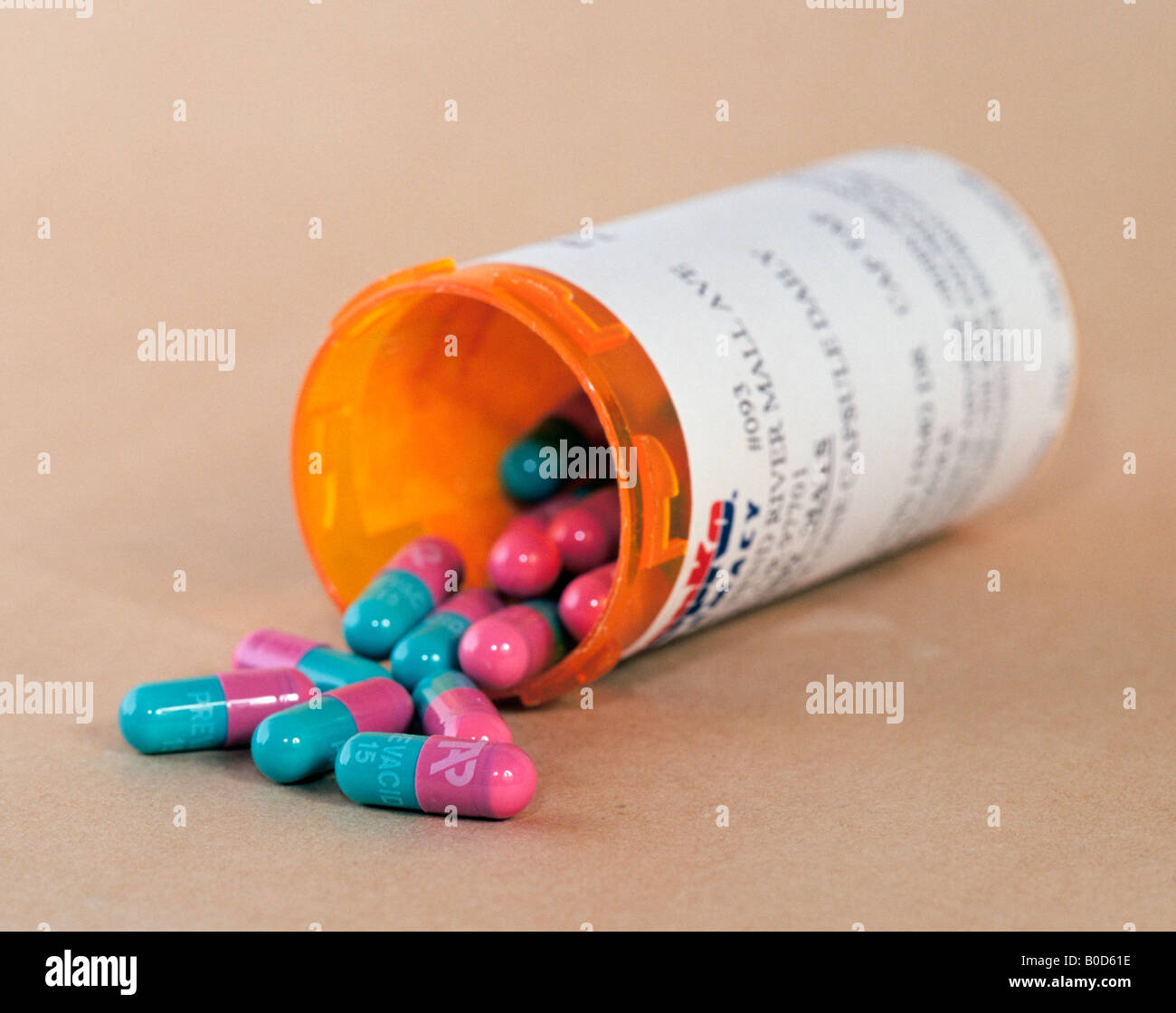 A bottle of prescription pills or prescription medication Stock Photo