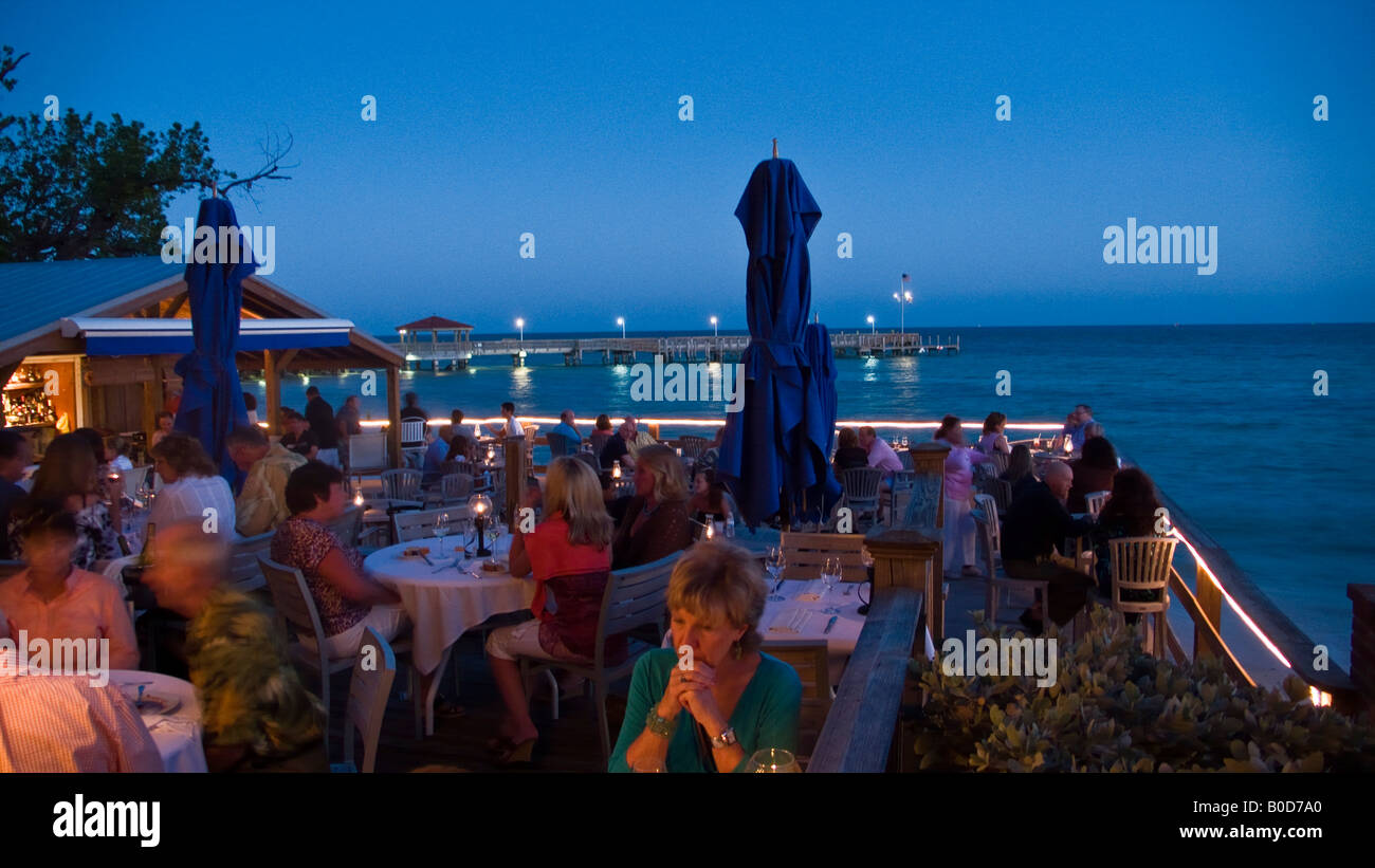 Outdoor Photo Of Louies Backyard Restaurant In Key West Florida At Dusk Stock Photo Alamy