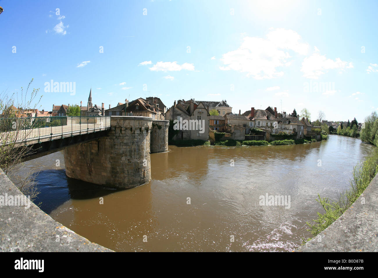 Montmorillon, Limousin region of France. The city is known as the city of books or the city of writing. Stock Photo