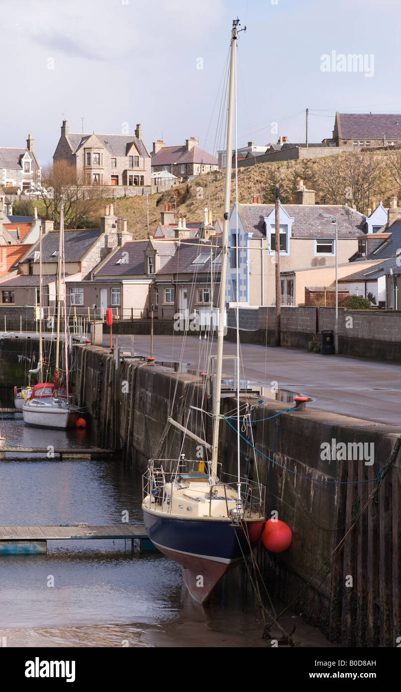 Historic fishing village and harbour of Findochty, Banffshire, Scotland Stock Photo