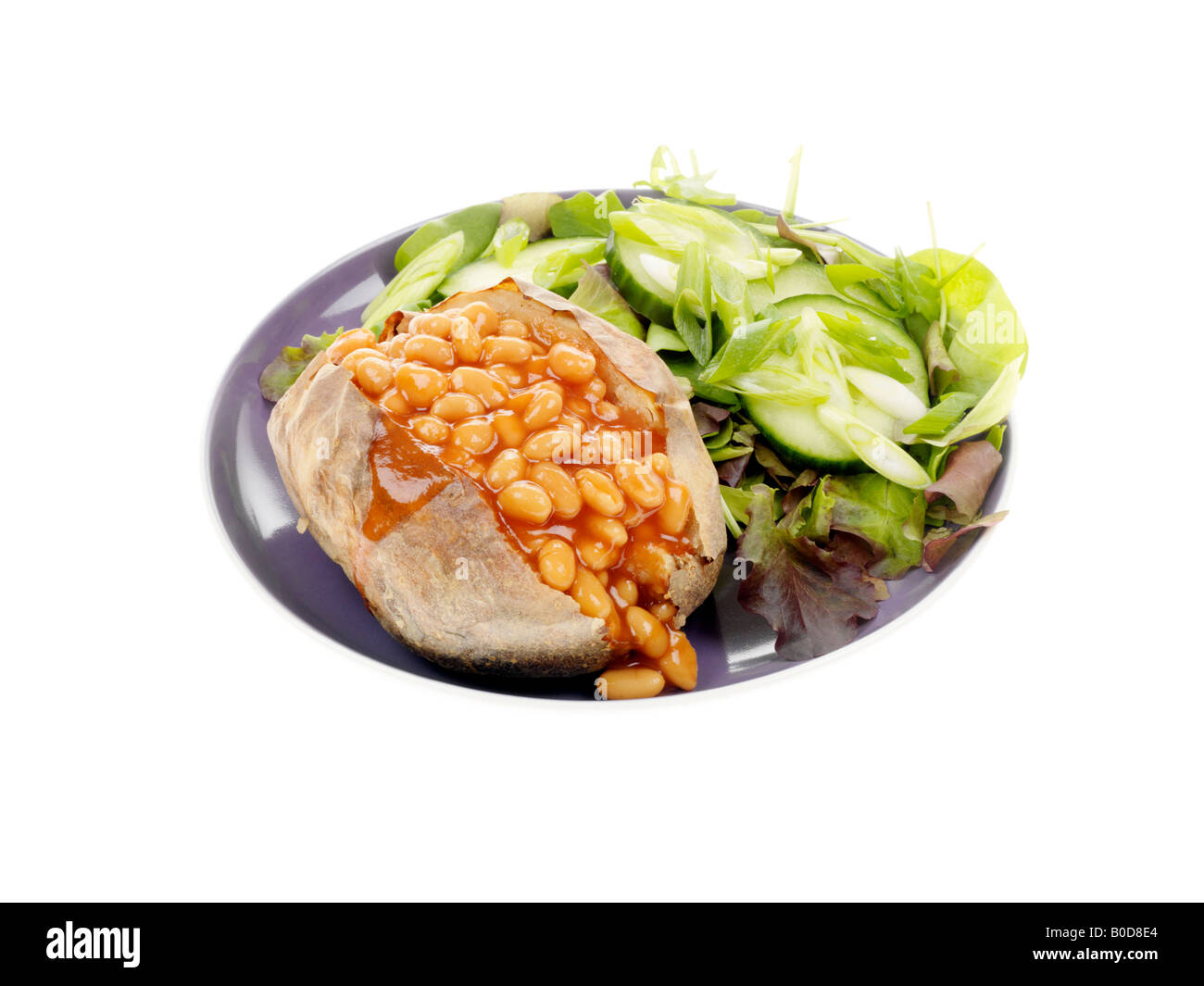 Jacket Potato with Baked Beans and Salad Stock Photo Alamy