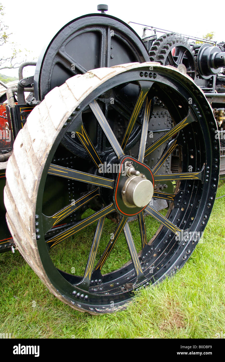 Traction engine wheel Stock Photo