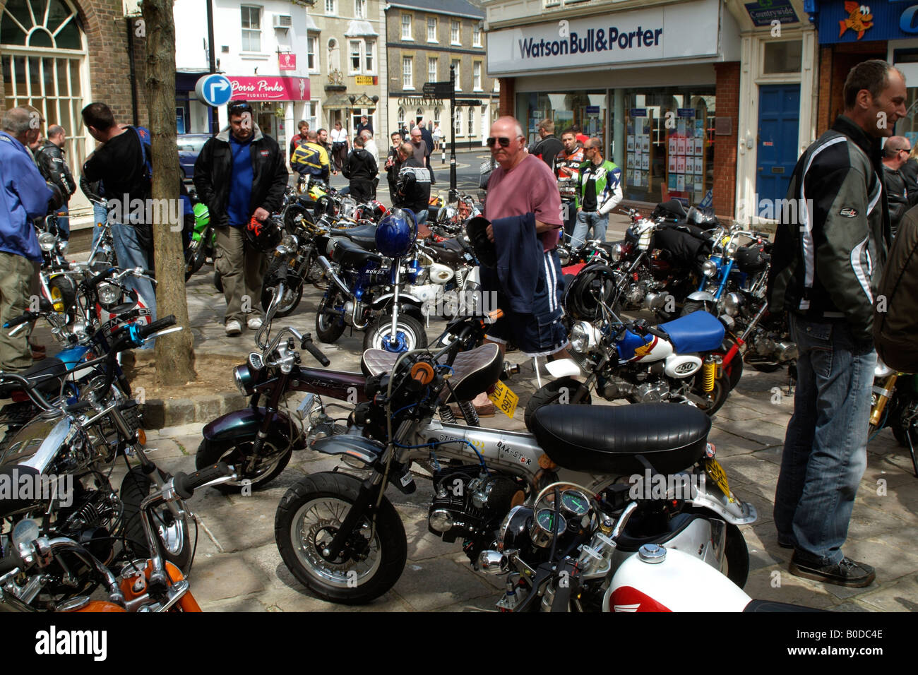 Monkey Bike Weekend Gathering in Newport town centre Isle of Wight England UK Stock Photo