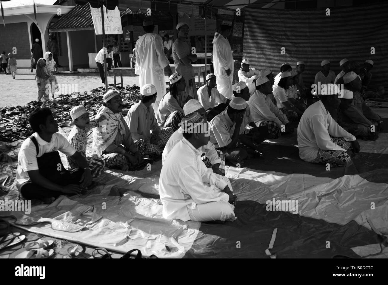 men at morning prayers, koh samui muslim community Stock Photo