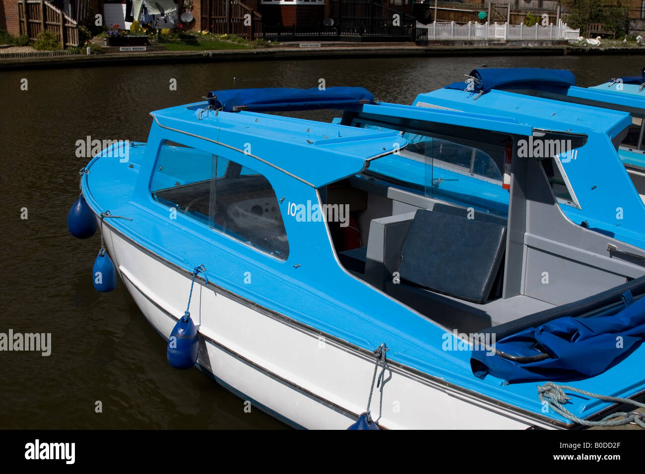 River boat on the Norfolk Broads Stock Photo