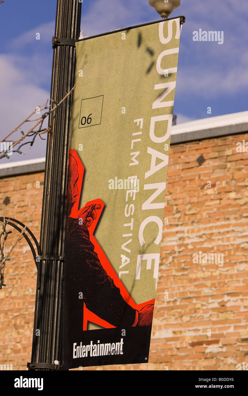 PARK CITY UTAH USA Banner on Main Street Sundance Film Festival Stock Photo