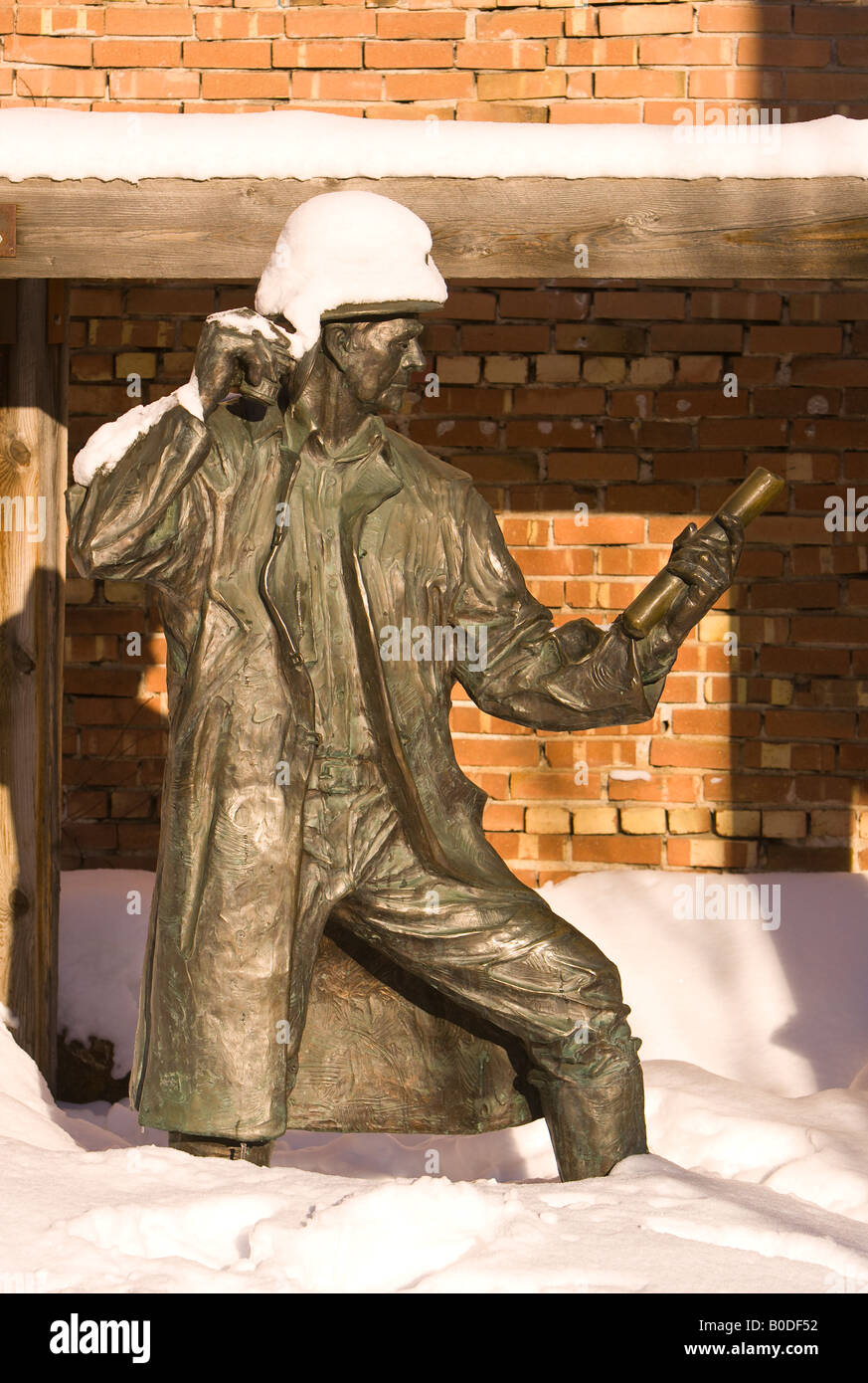 PARK CITY UTAH USA Statue of miner on Main Street Stock Photo
