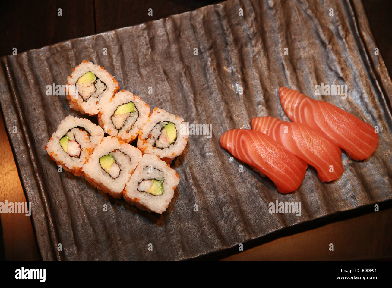 Sushi and salmon Stock Photo - Alamy