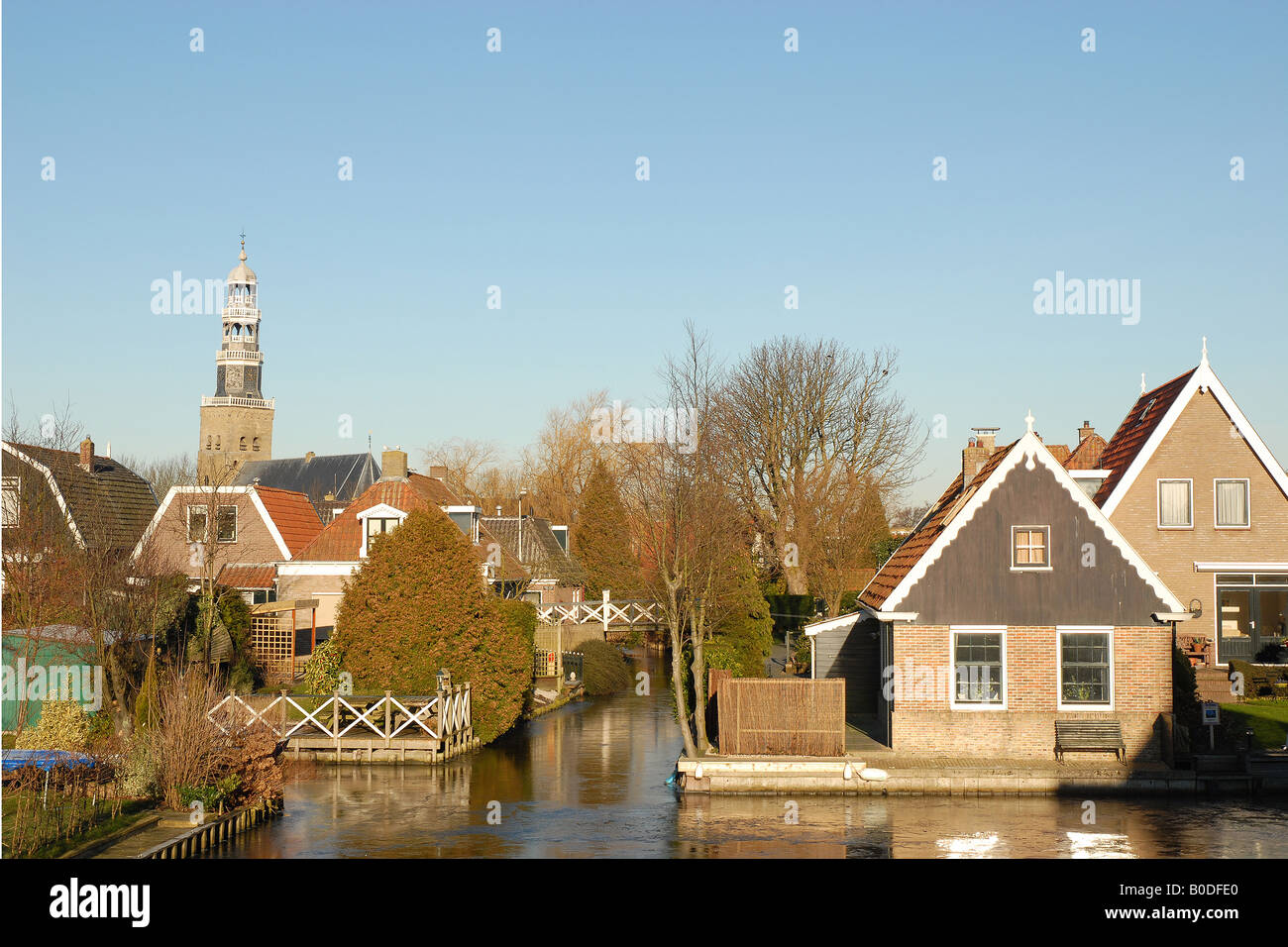 View at the church in Hindeloopen Stock Photo