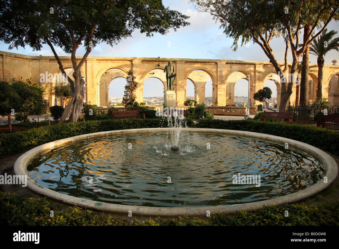 The Upper Barracca gardens in Valletta Malta Stock Photo