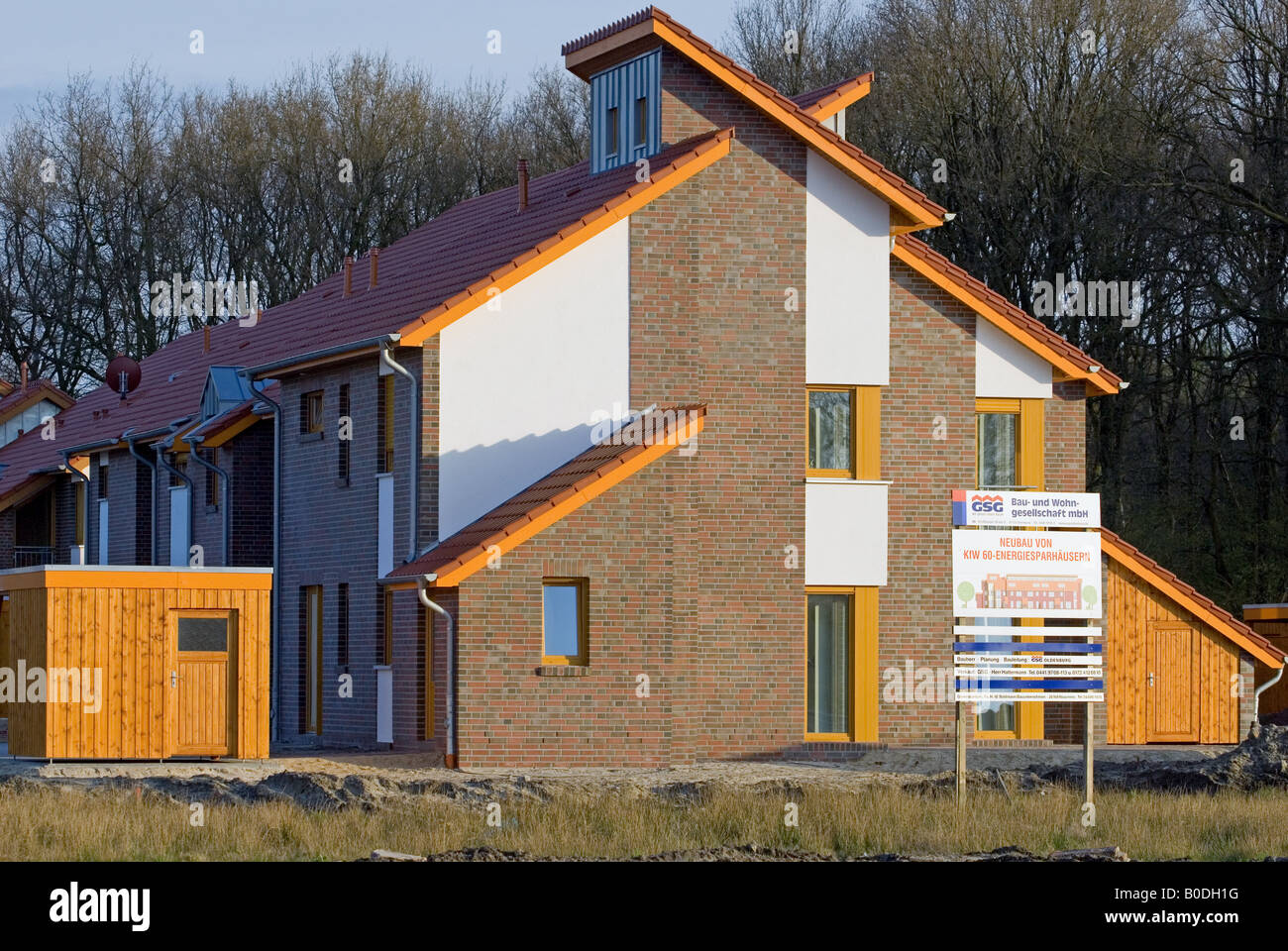 Newly built environmentally friendly houses, Oldenburg, Lower Saxony