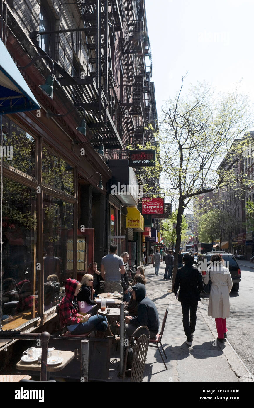 Typical Cafe on Macdougal Street, Greenwich Village (or West Village), Manhattan, NYC, New York City Stock Photo