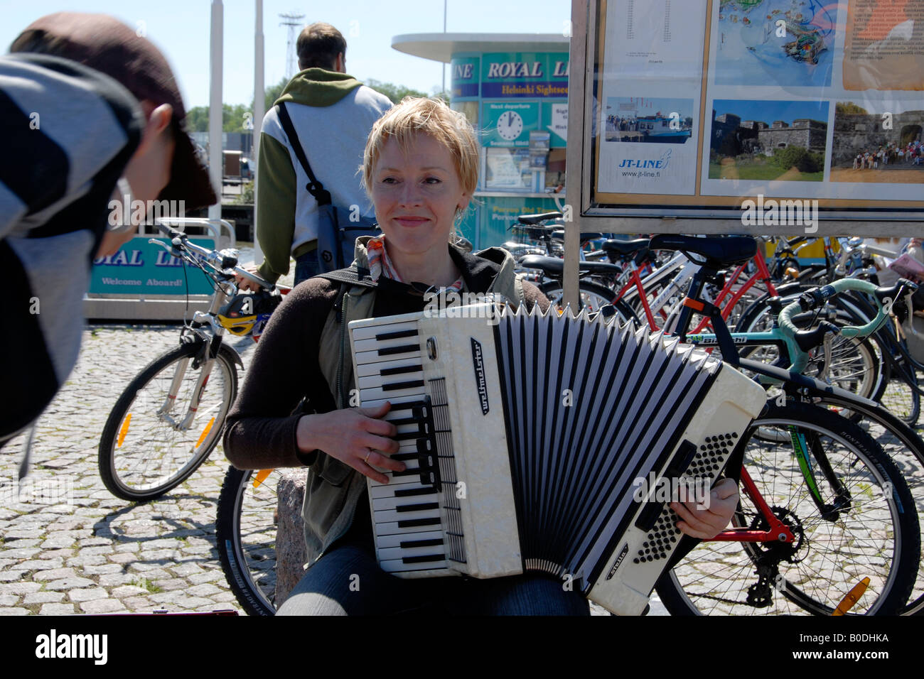The (female) accordionist (1) Stock Photo