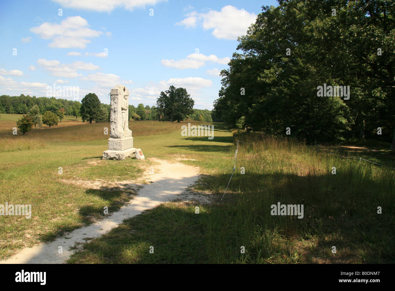 The 15th New Jersey & 49th NY Infantry Memorials at the Bloody Angle on the Spotsylvania battlefield, Virginia. Stock Photo