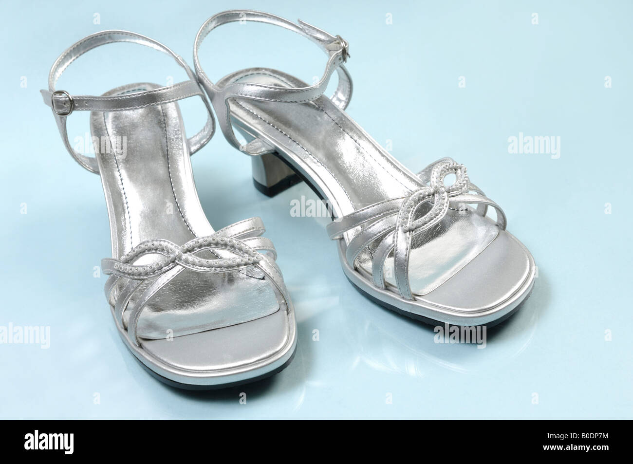 Silver open toe shoes hi-res stock photography and images - Alamy