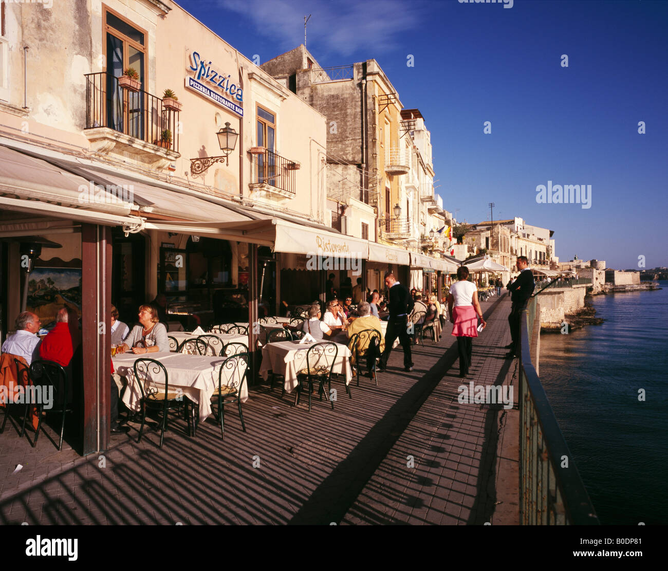 Waterside restaurants Ortygia or Ortigia Siracusa or Syracuse Sicily