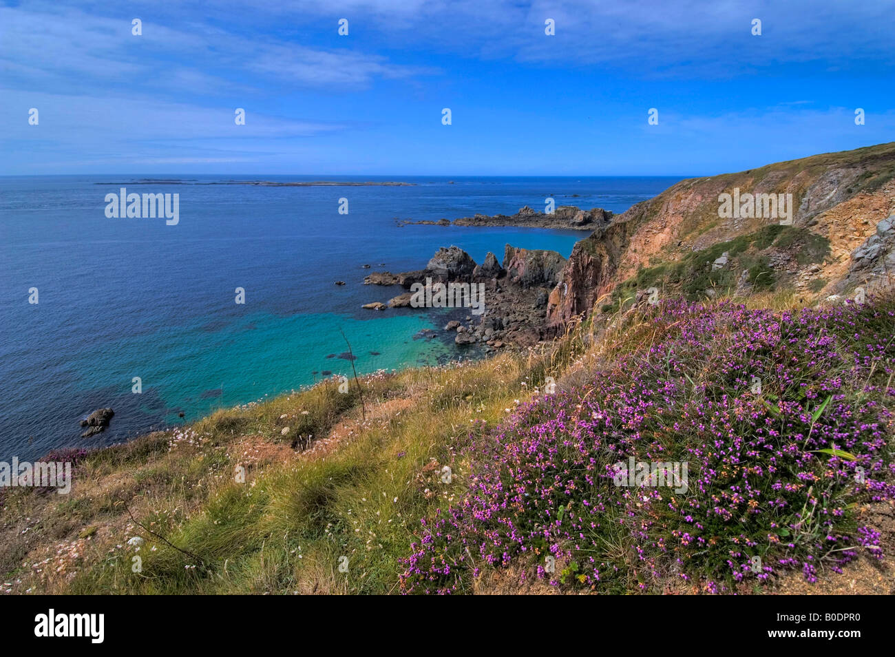 The island of Alderney in the Channel Islands United Kingdom Picture by Andrew Hasson July 18th 2004 Stock Photo