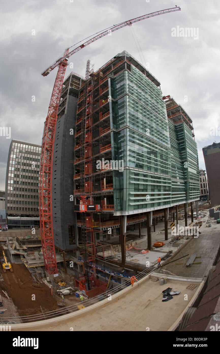 Construction of Snowhill 1 2 3 building in Birmingham City Centre Stock Photo