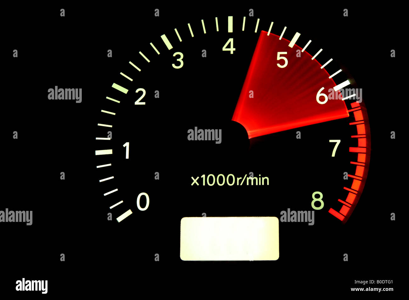 Tachometer reaching the red zone Stock Photo Alamy