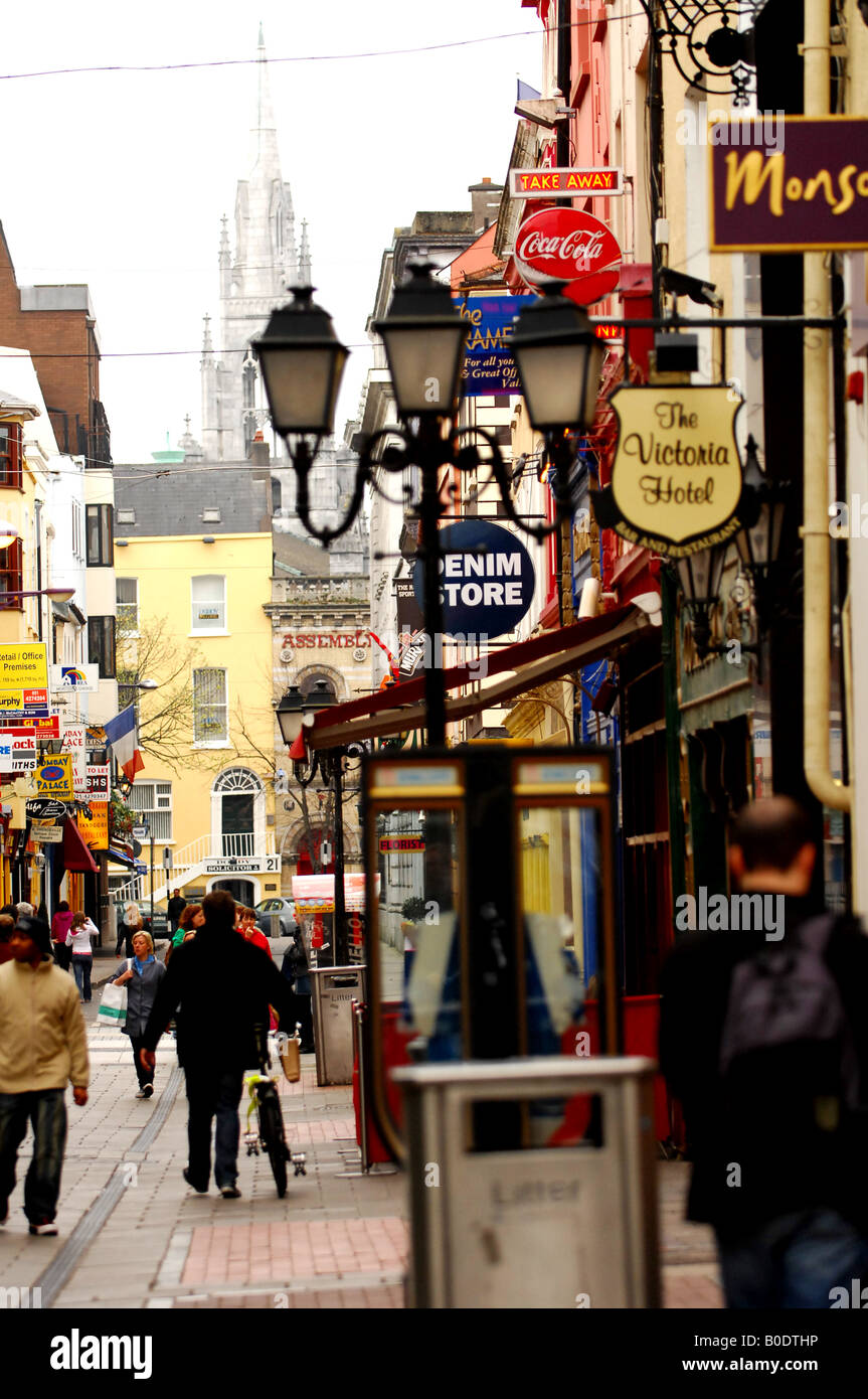 Main shopping street in Cork in Ireland Stock Photo Alamy