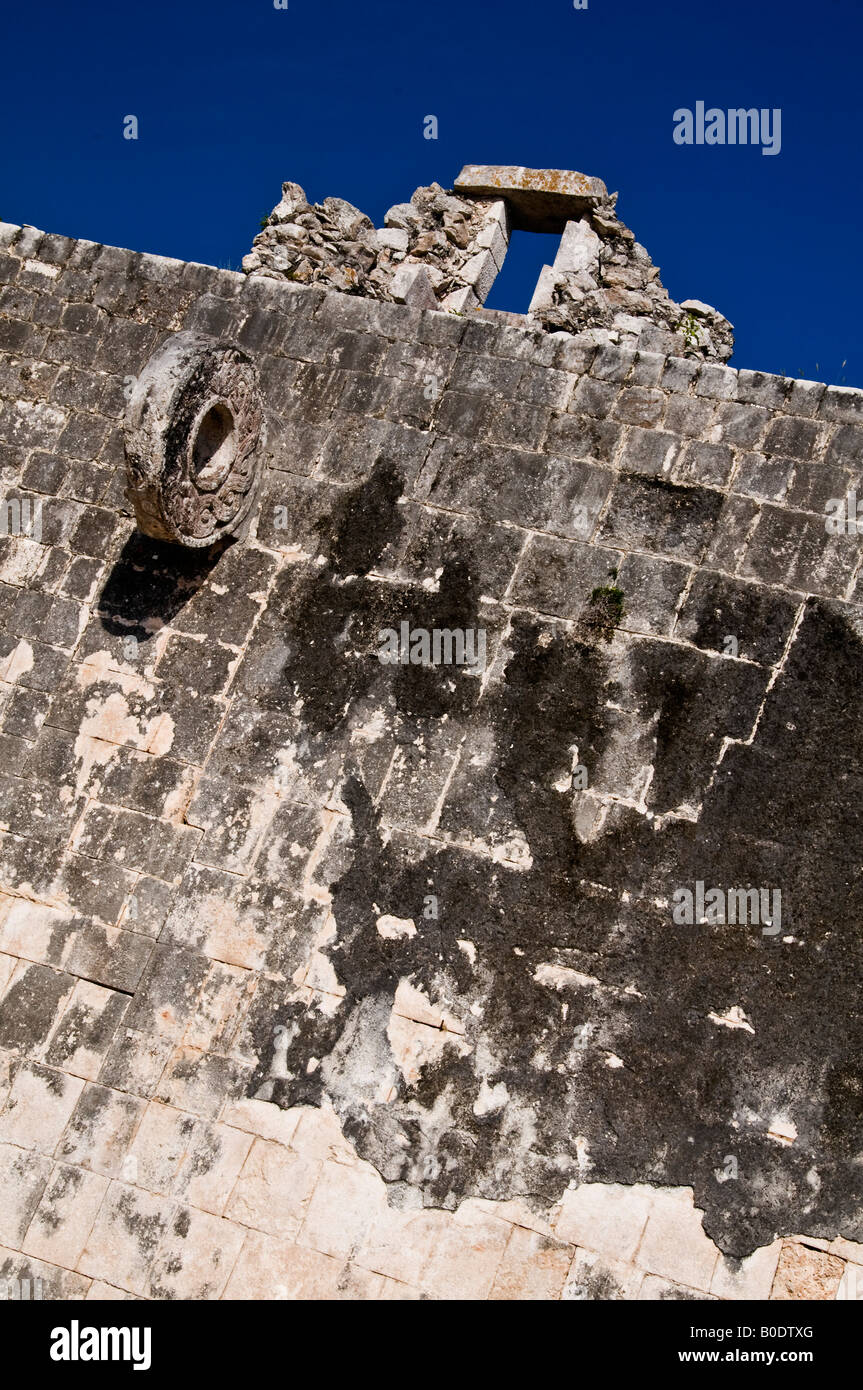 ball court hoop at chichen itza Stock Photo