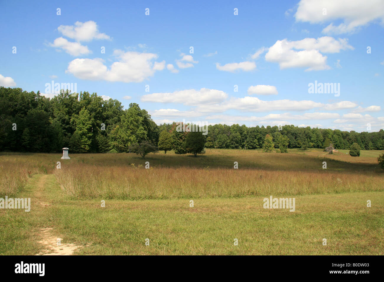 View from the Bloody Angle towards the Union lines on the Spotsylvania Court House battlefield, Virginia. Stock Photo