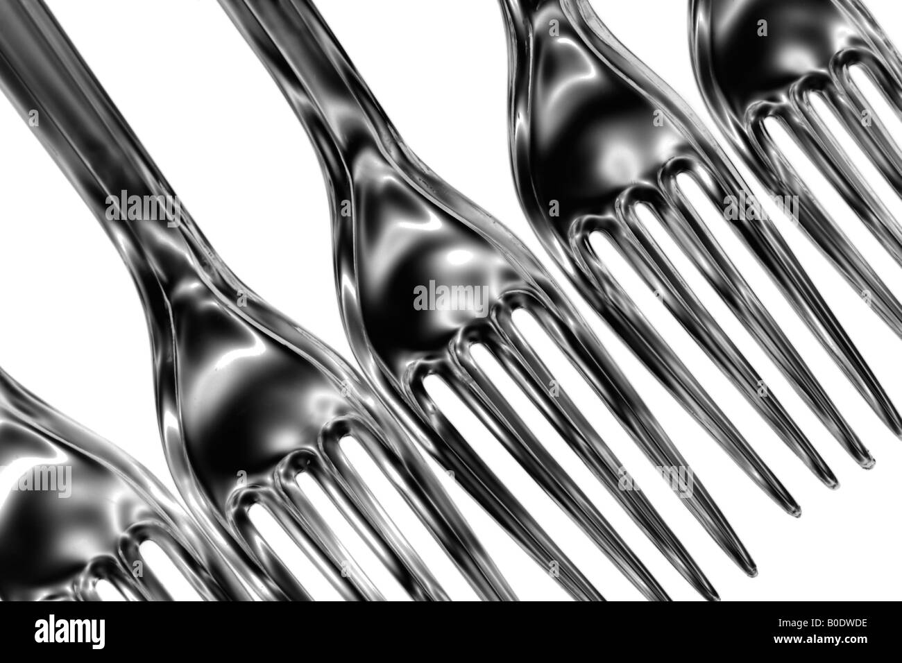 Plastic Forks in Monochrome Stock Photo Alamy