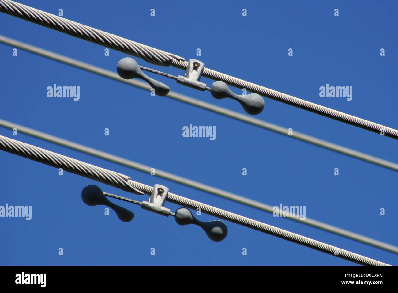 Structures on high voltage transmission cables Stock Photo Alamy
