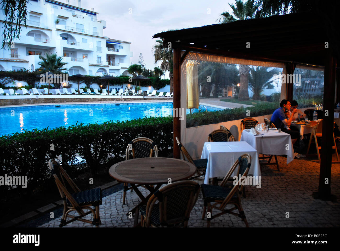 Disappearance of Madeleine McCann Restaurant of the resort The Ocean Club where her parents Kate and Gerry had dinner Stock Photo