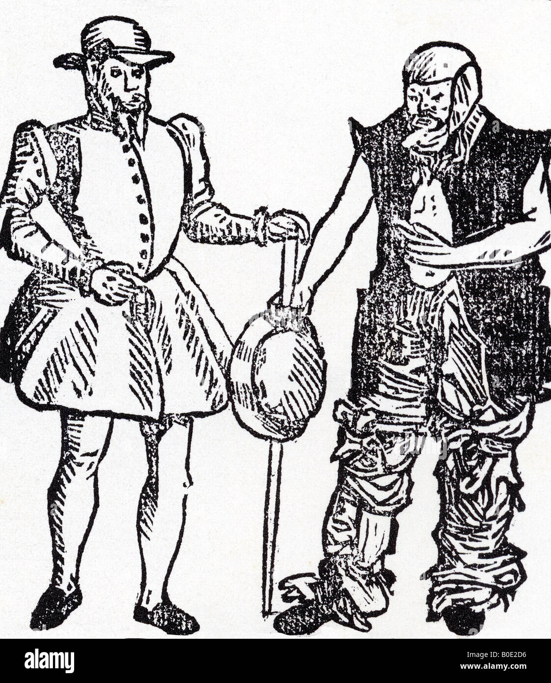 ELIZABETHAN CONEYCATCHER  criminals masquerading as beggars were common in Elizabethan England.See Description below for details Stock Photo