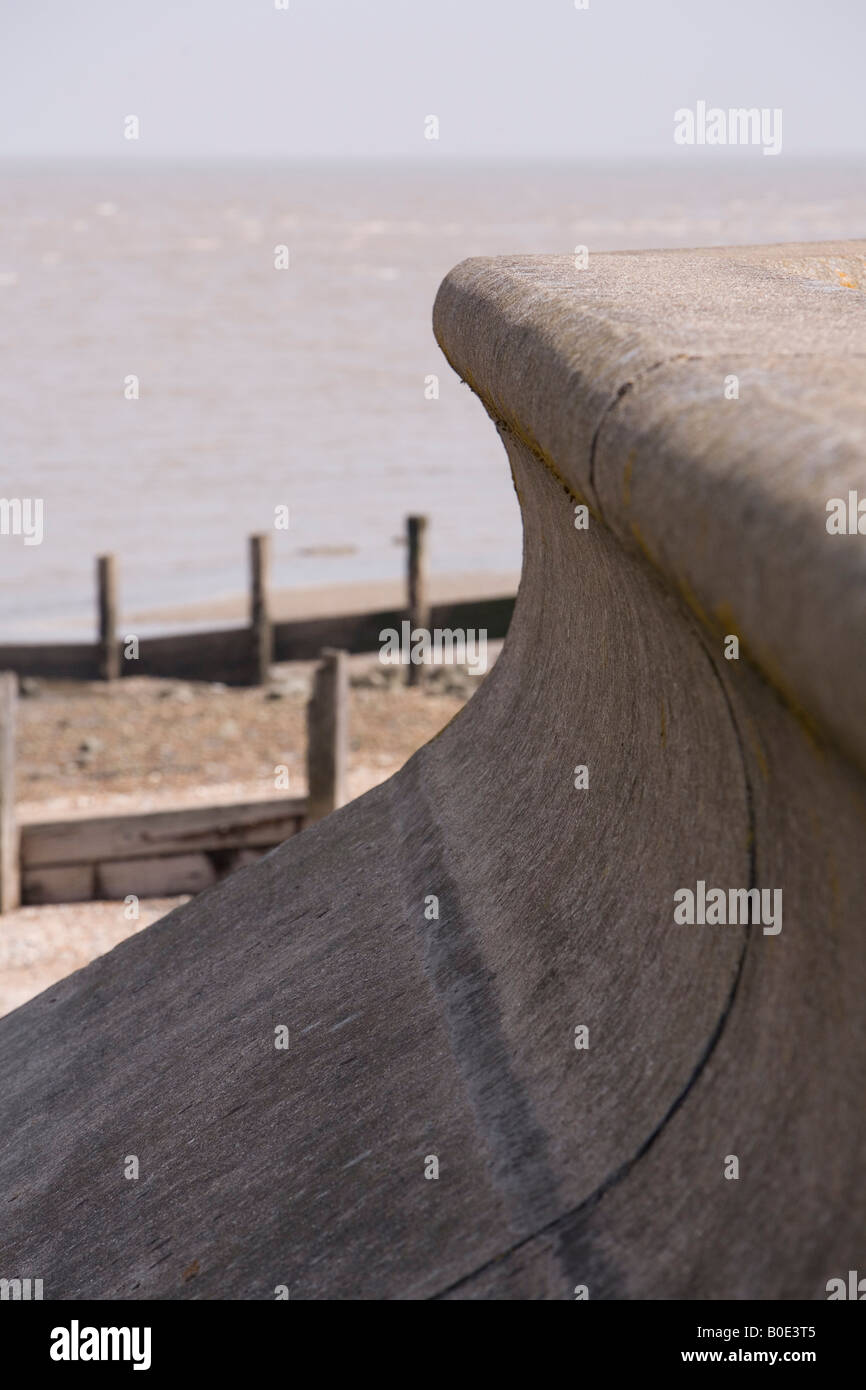 Curved sea wall at Seasalter Kent Stock Photo Alamy