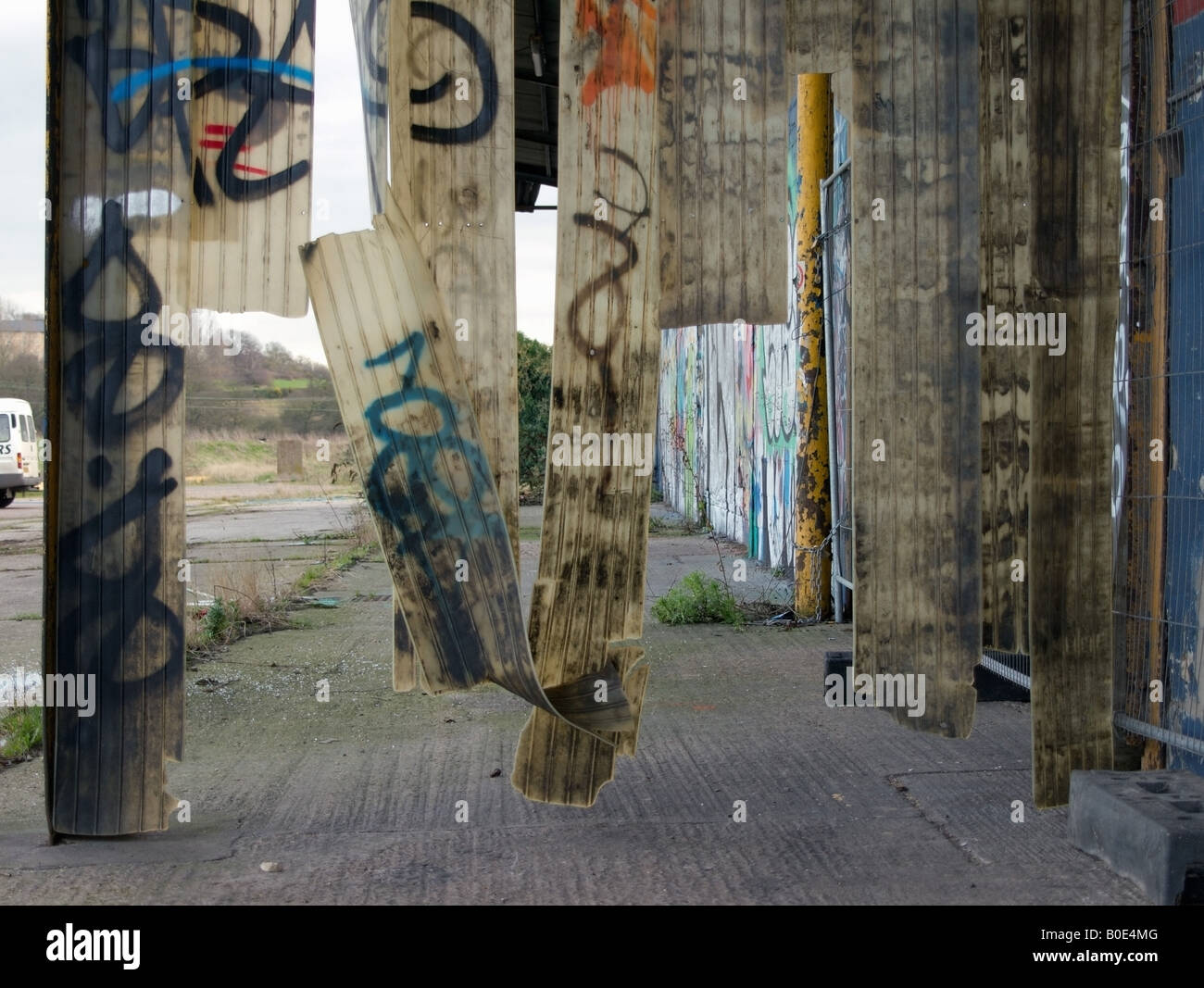 Industrial Plastic Curtains Disused Warehouse Colchester Docks