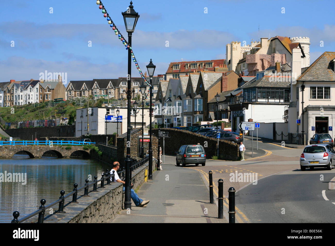 bude town centre atlantic coast north cornwall england uk gb Stock