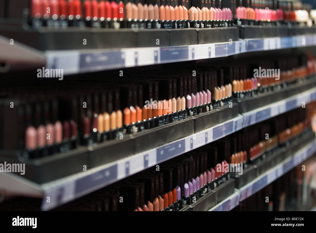 lipsticks on display Stock Photo