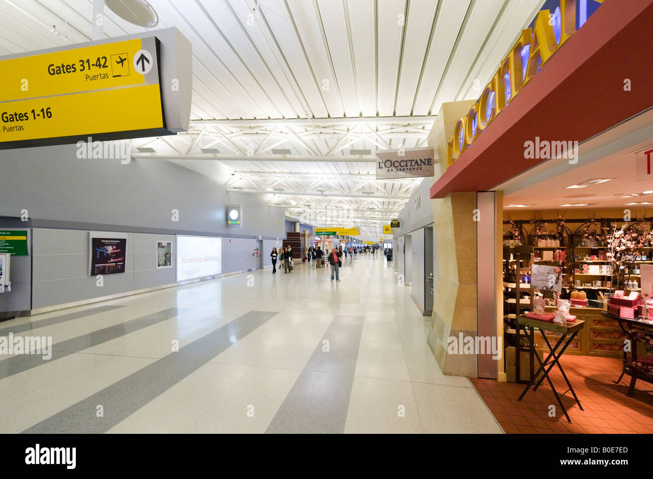 Duty Free Shops in American Airlines Terminal 8, JFK Airport, New York Stock Photo