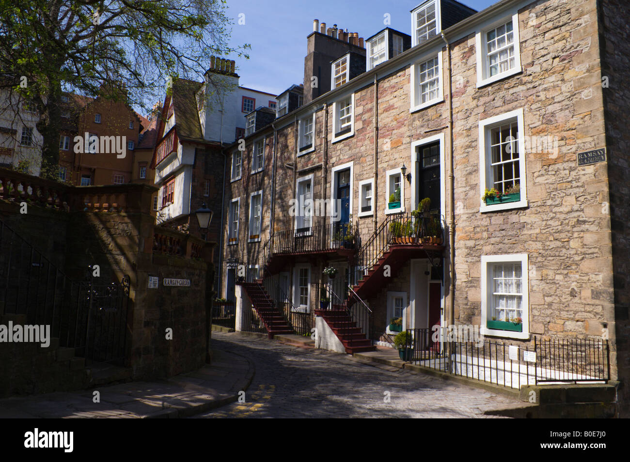 Edinburgh Ramsay Garden Stock Photo Alamy