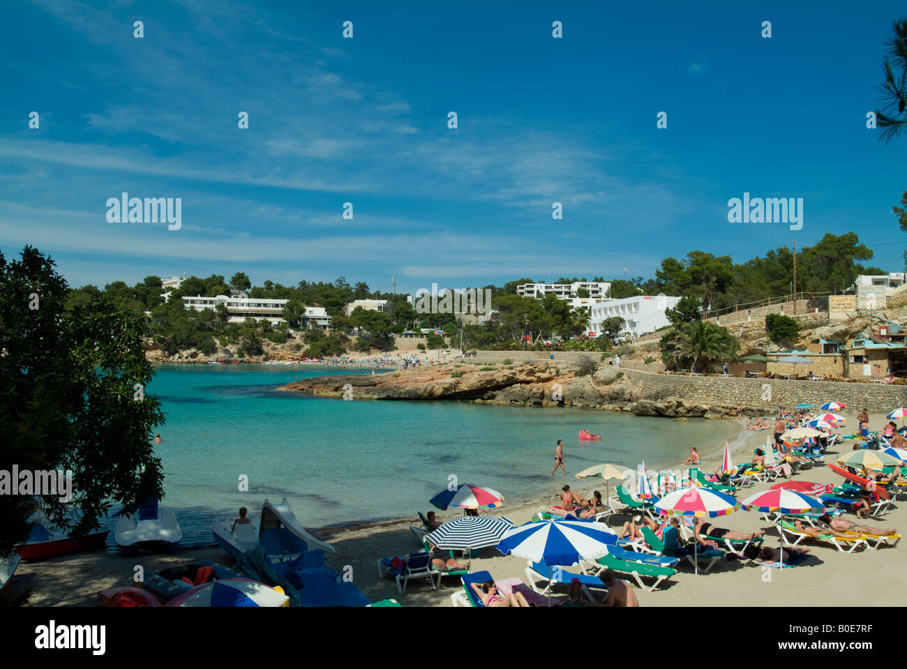 Beach at Portinatx,Ibiza Stock Photo