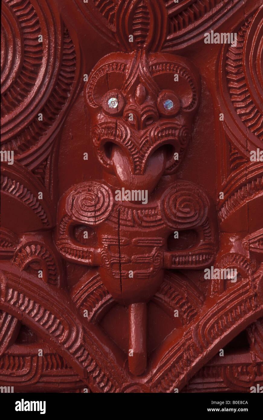 Contemporary Maori Carving New Zealand - -New Zealand Arts and Crafts Institute - Rotorua - NZ Stock Photo