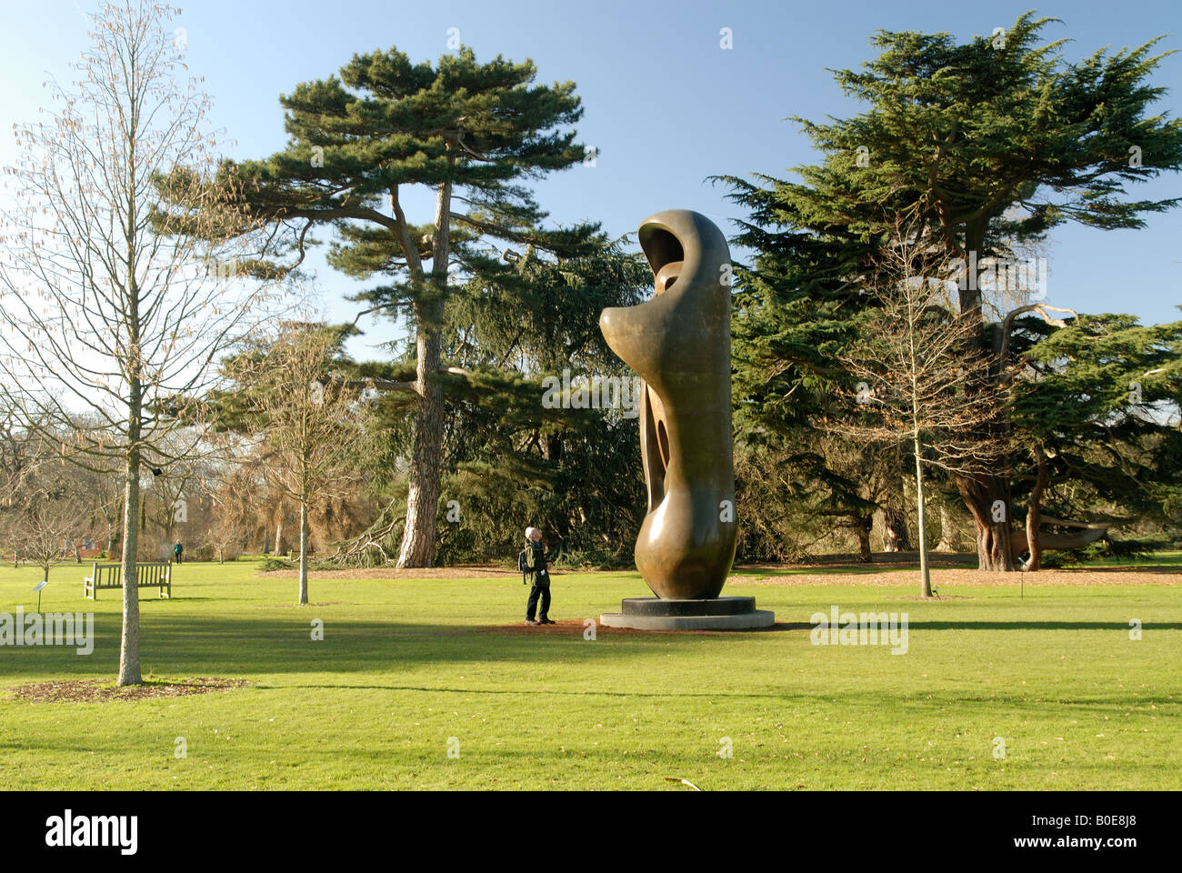 Henry Moore sculpture, Large Upright Internal External Form, on display