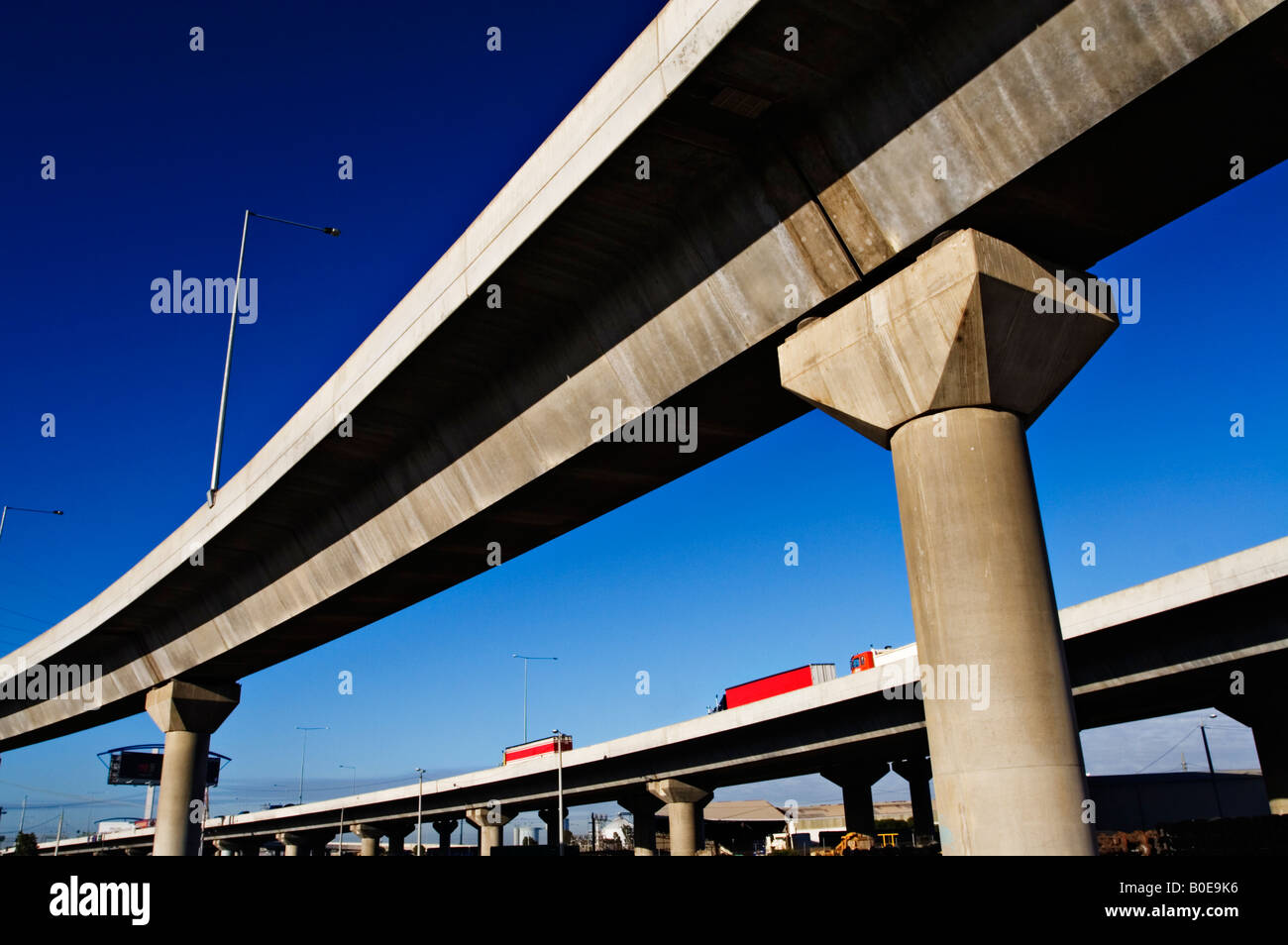 Transportation and Freeways / A Flyover on a Melbourne Freeway.Melbourne Victoria Australia. Stock Photo